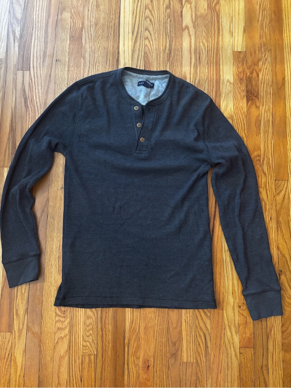 Lands' End Men's Charcoal Long-Sleeve Henley